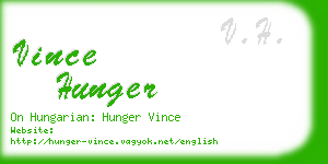 vince hunger business card